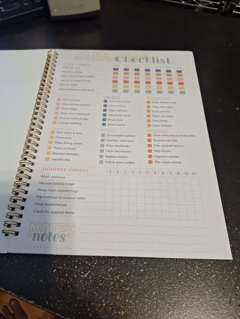 ADHD Cleaning Planner Spiral Bound Notebook - New in Plastic